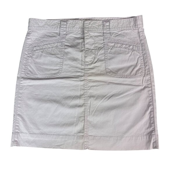 J. Crew Womens White Casual Skirt Size 8 100% Cotton With Pockets & Zip Closure - Picture 1 of 11
